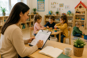 EKA Insight okul öncesi İngilizce eğitiminde öğretmenin çocukların gelişimini gözlemlemesi ve değerlendirmesi